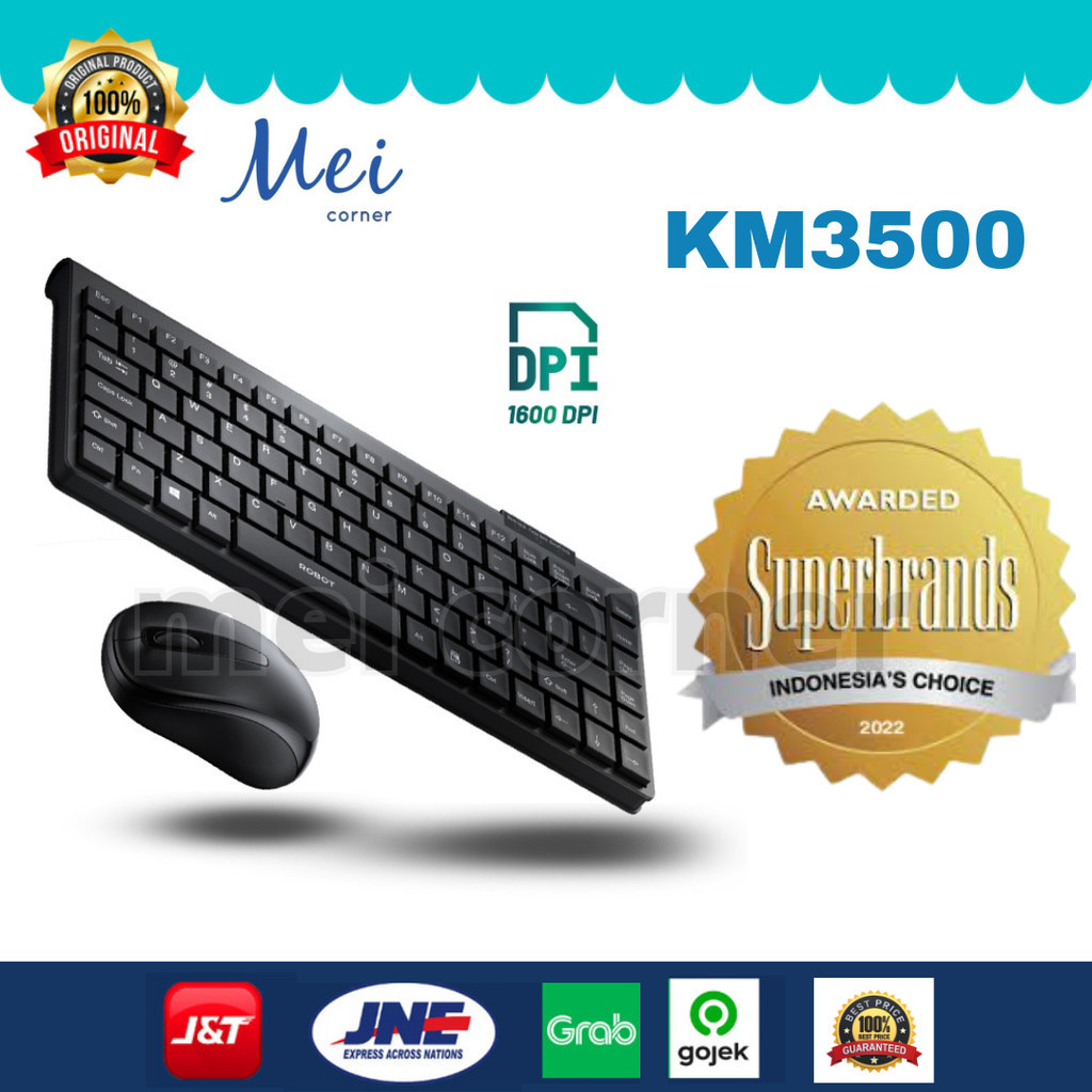 Jual ROBOT KM3500 Portable Mini Wireless Set Combo Keyboard and Mouse ...