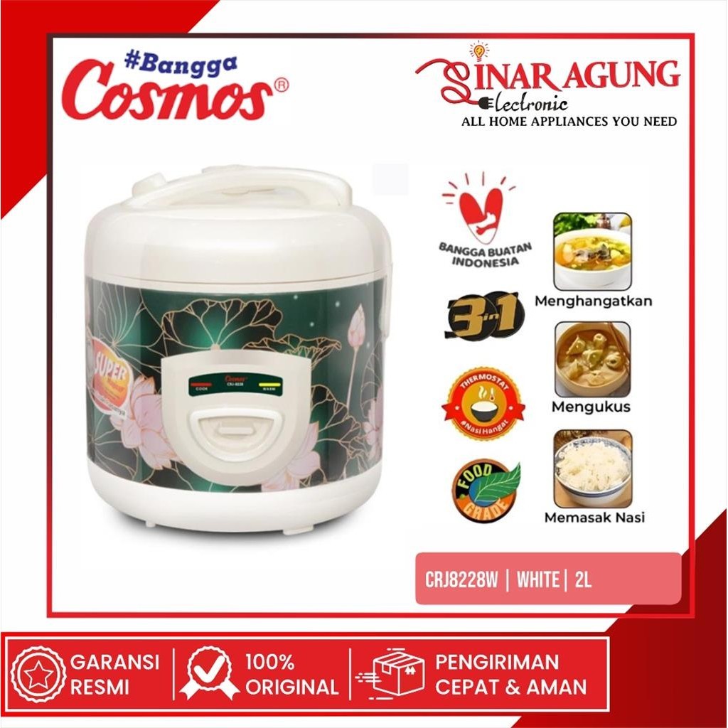 Jual COSMOS CRJ8228W / CRJ-8228W RICE COOKER 2 LITER - GARANSI RESMI ...