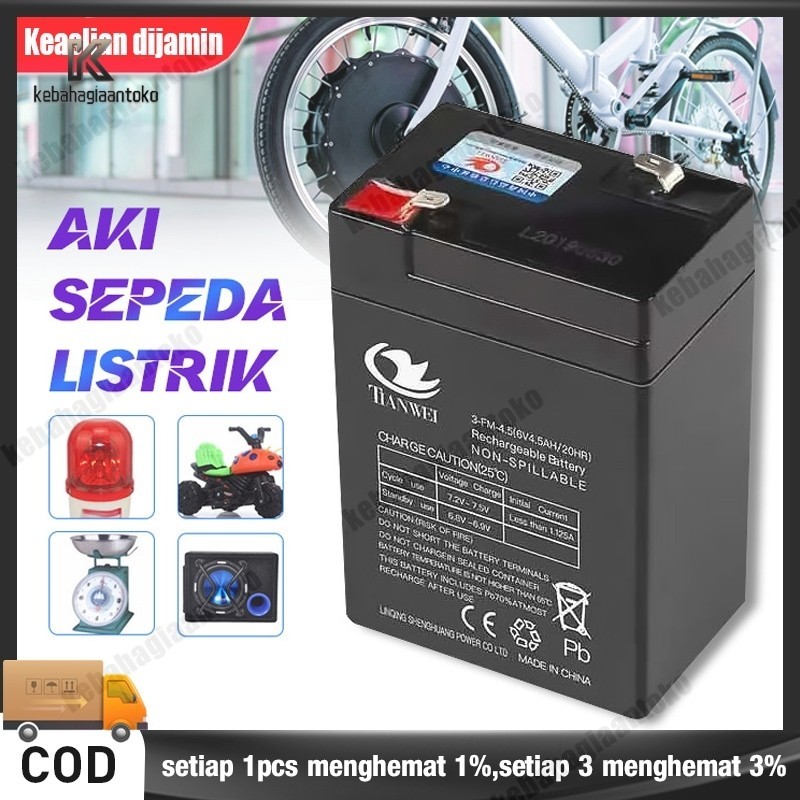 Jual Baterai Aki Kering 6V 4,5Ah / Baterai UPS Battery Lampu Emergency ...