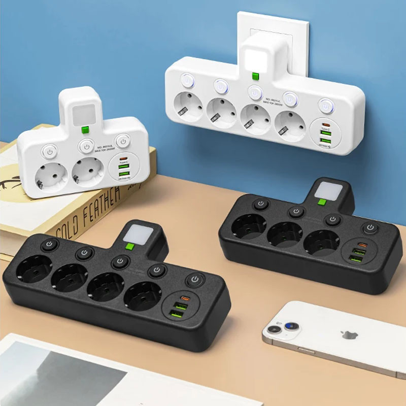 Jual Stop kontak Multi Outlets Expander with Tipe C , EU Plug Power ...