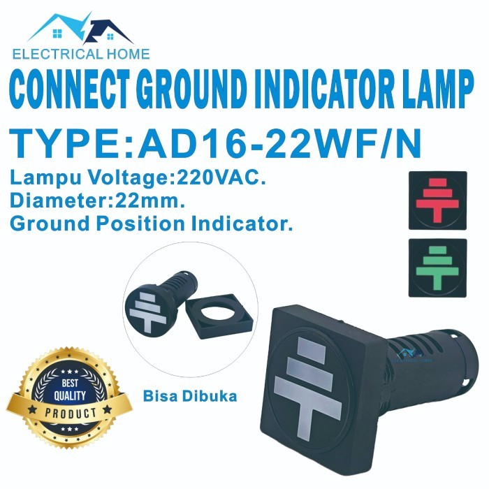 Jual Pilot Lamp LED Grounding Position Indicator 22mm AD16-22WF/N ...