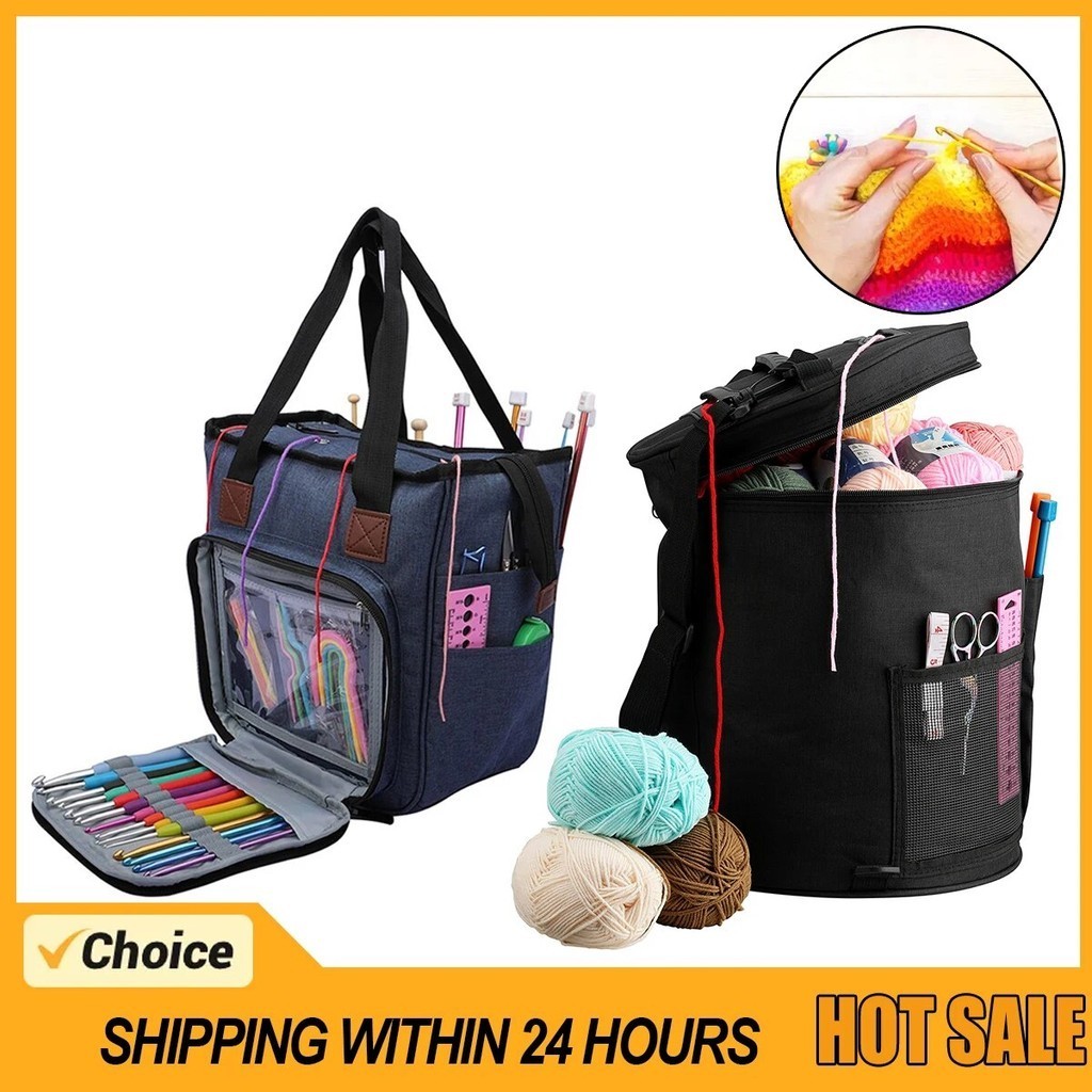 Jual Knitting Tool Storage Bag Portable DIY Yarn Storage Bags Sewing ...