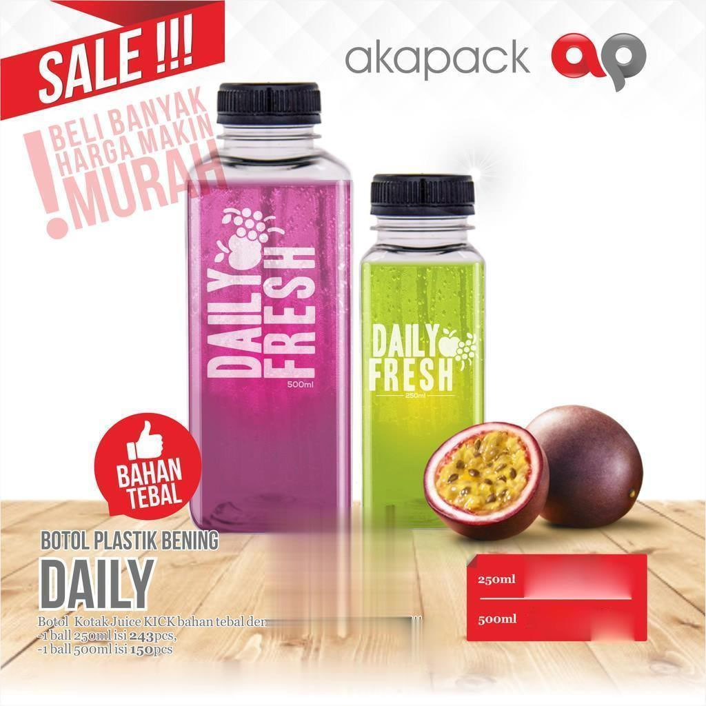 Jual (84pc) botol Daily 500ml/ Botol Kale Kotak 500ml / Botol Kotak ...