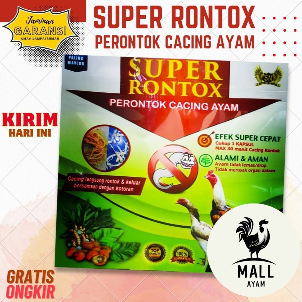 Jual AYAM MALL Super Rontok Rontox Sn Herbal Obat Cacing Ayam Unggas ...