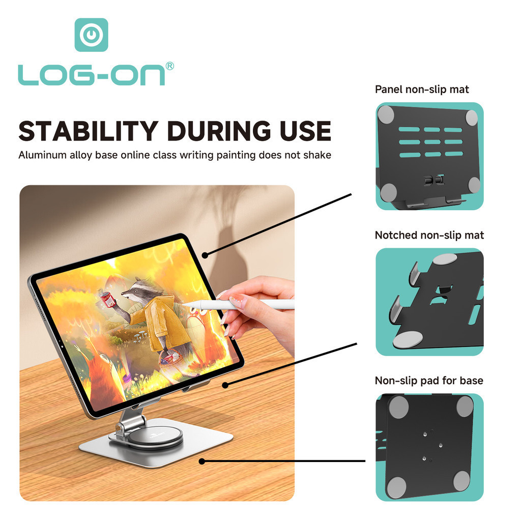 Jual LOG ON STAND HOLDER TABLET ALUMINIUM LO-CRH63 | Shopee Indonesia