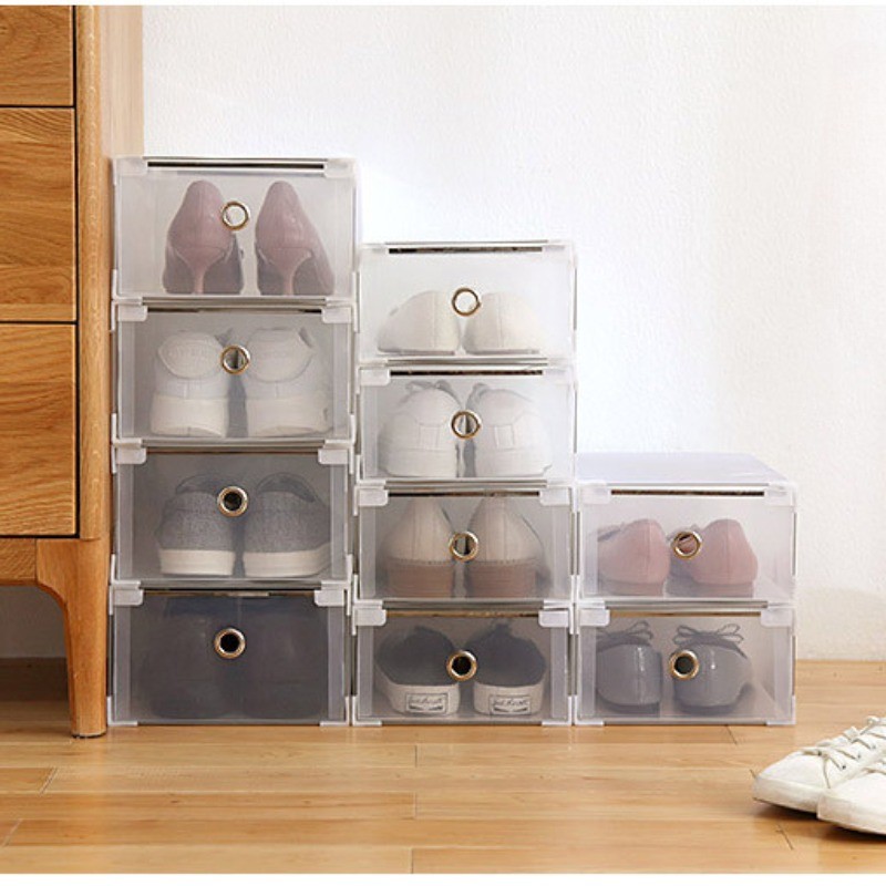 Jual Drawer Stackable Makeup Organizer Box for Storage of Boots and ...