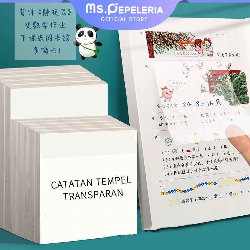 Jual Sticky Notes Transparan Plastik 1 Pcs Kertas Memo/Tanda kunci ...