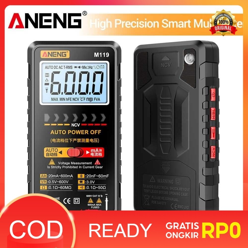 Jual Digital Multimeter Multitester Voltage Tester with NCV Sensing ...