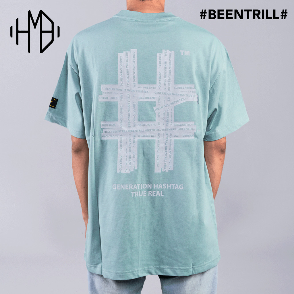 BEENTRILL■Reflective Hashtag OverFit T-Shirt■送料込 Beentrill Reflective Hashtag Overfit Tee Black | HM8Store