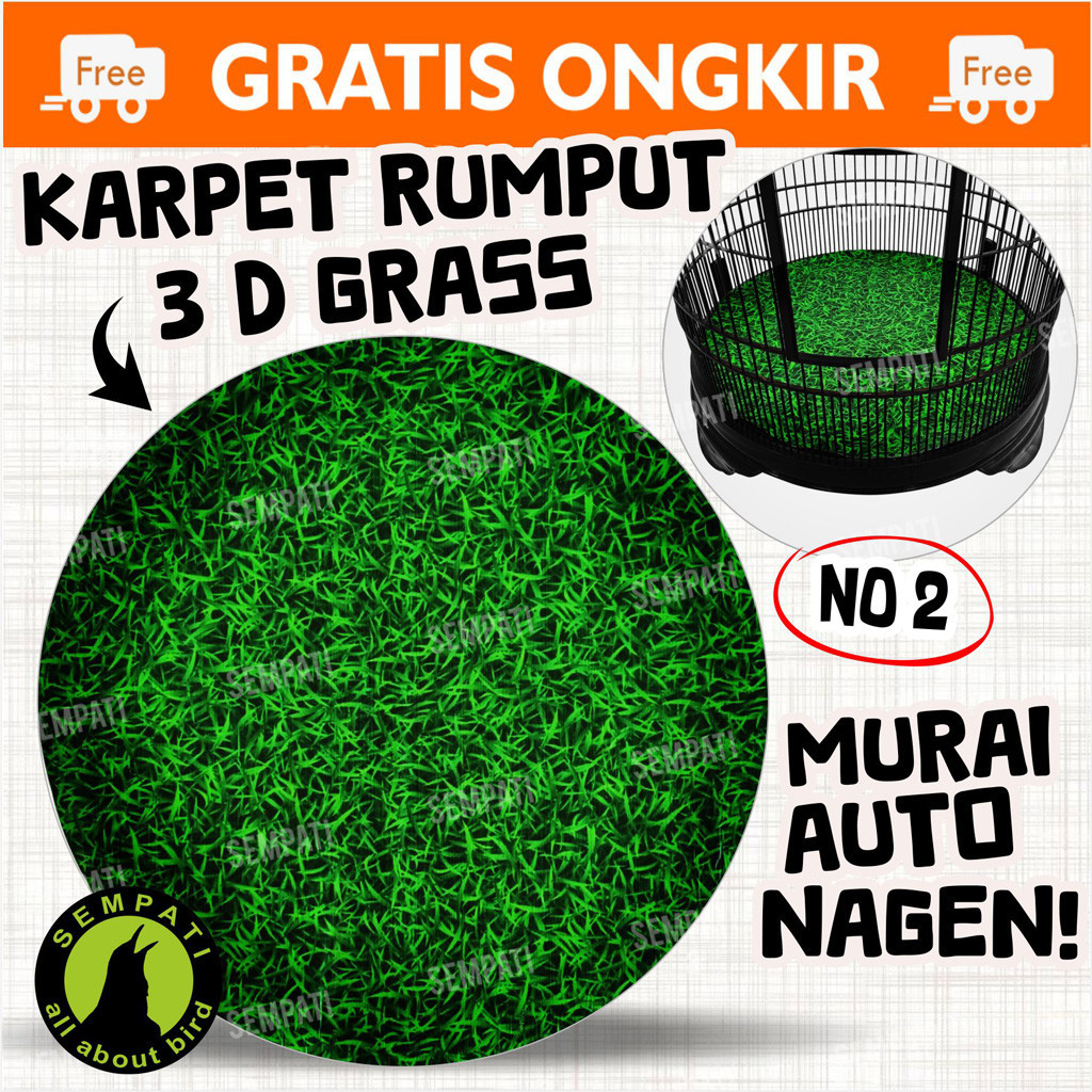 Jual Karpet Sangkar Kandang Burung Murai Motif Rumput No 2 Alas Dasar ...