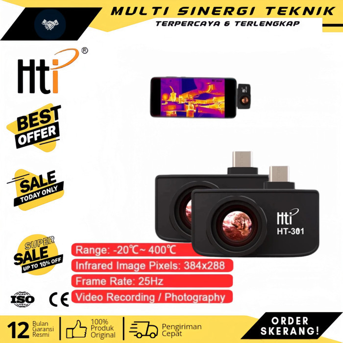 Jual HTI HT301 IR Infrared Thermal Imager 384x288 Mobile Phone Thermal