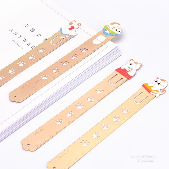 Jual KITTY LOVE READING METAL RULER - PENGGARIS DAN PEMBATAS BUKU ...