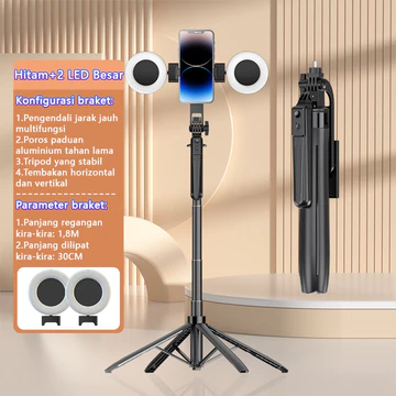 Trimic 180CM Tongsis Tripod Selfie Stick 4 Kaki Tripod Aluminium Tongsis Bluetooth Remote
