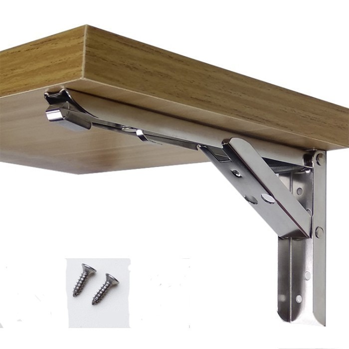 Jual Set isi 2 Pcs Bracket Engsel Siku Rak Bisa Lipat Folding Stainless ...