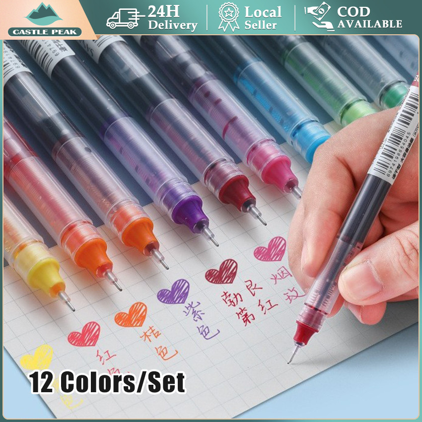 Jual Pulpen gel Set 12 Warna 0.5mm - Jarum Penulisan Presisi, Tahan