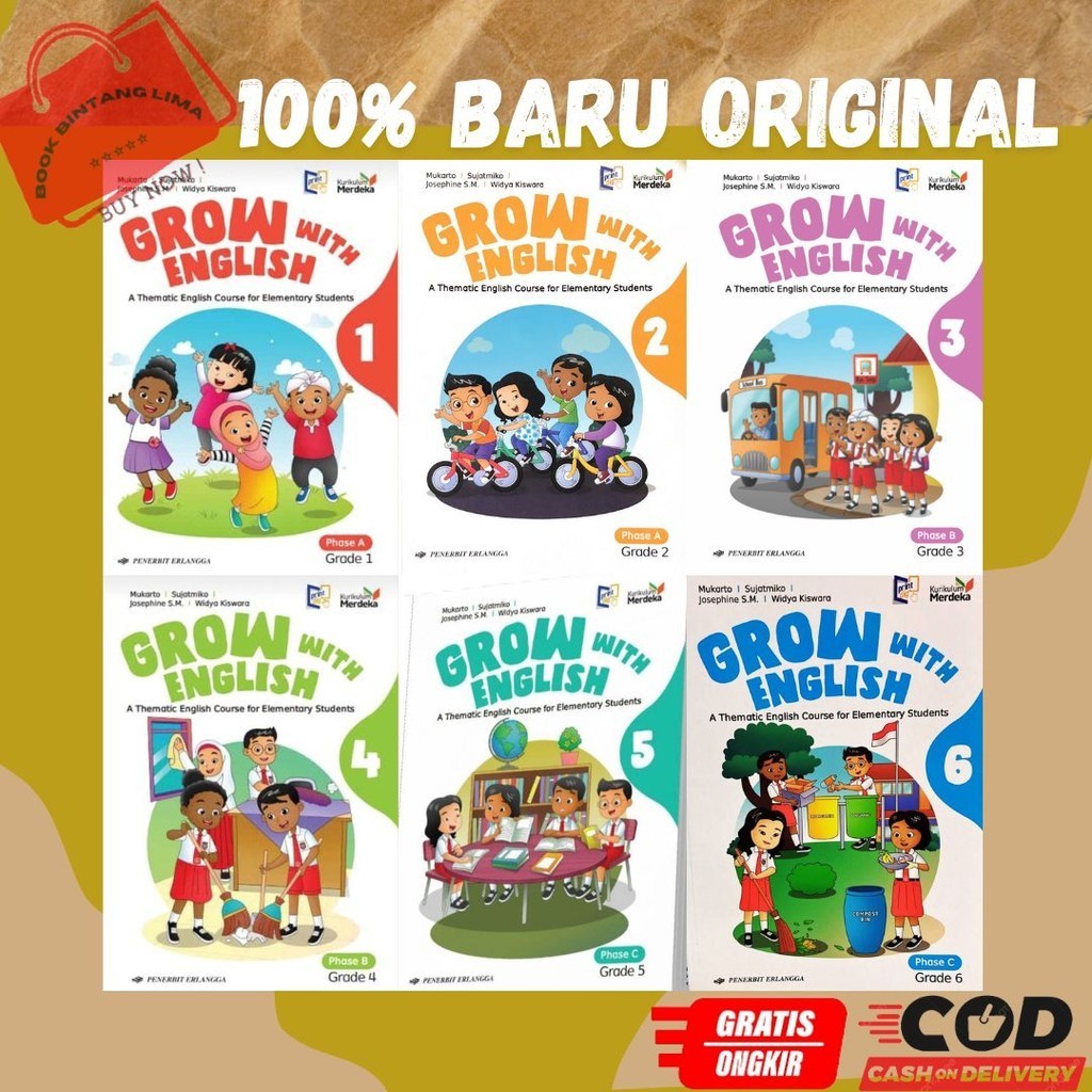 Jual Grow With English SD/MI Kelas 1 2 3 4 5 6 Penerbit Erlangga ...