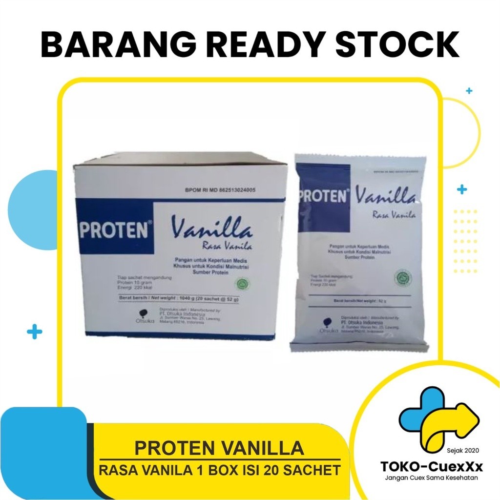Jual Proten Susu Tinggi Protein Rasa Vanila 1 Box Isi 20 Sachet ...