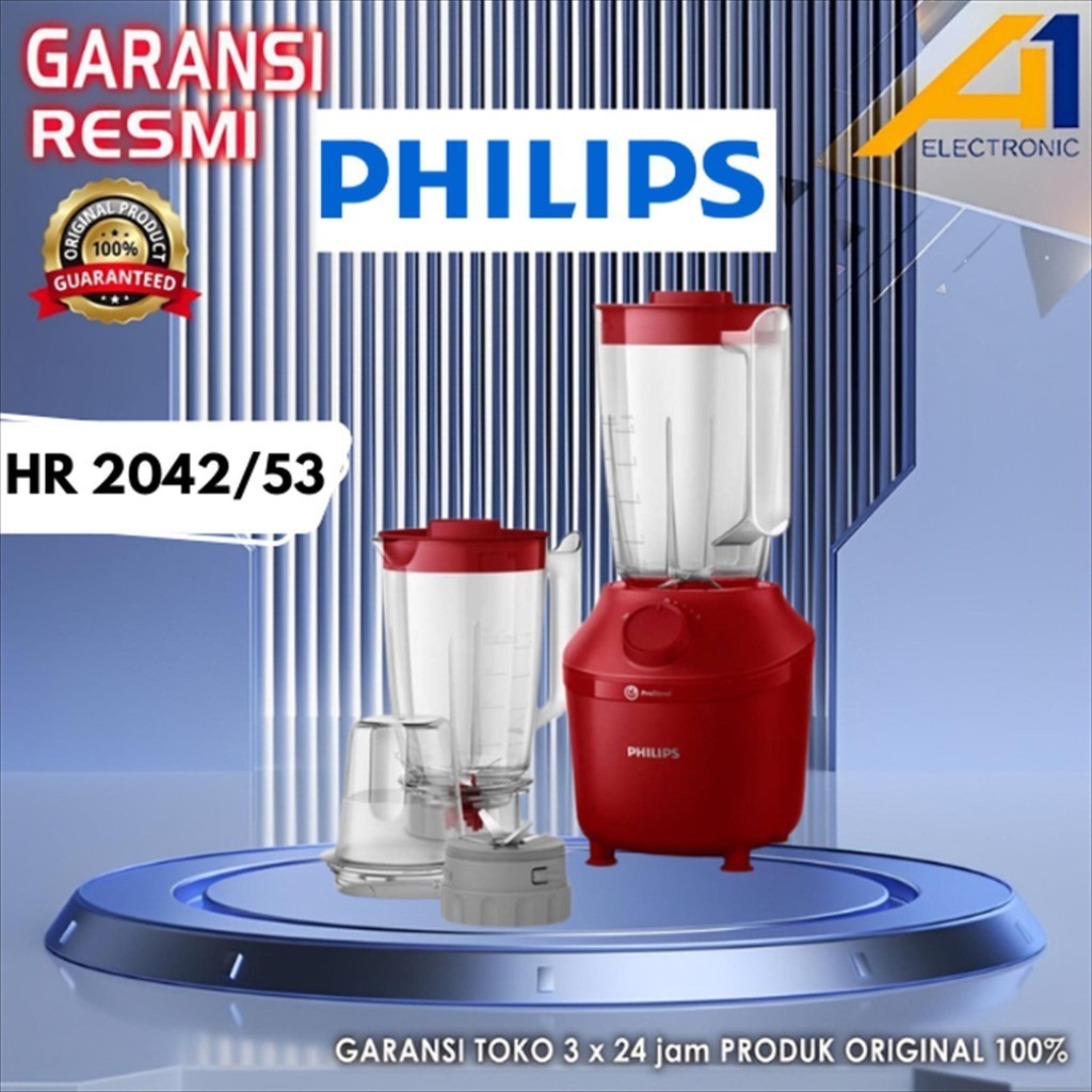 Jual PHILIPS BLENDER HR2042 / HR 2042 , 3000 SERIES 1 L MERAH | Shopee ...