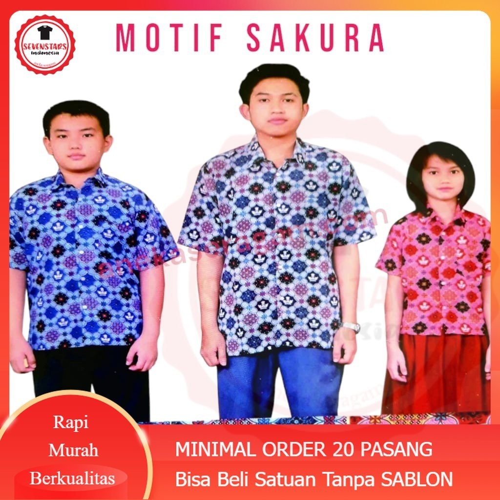 Jual BATIK MOTIF SAKURA I KAIN BATIK SD MURAH I BAJU BATIK JADI UNTUK ...