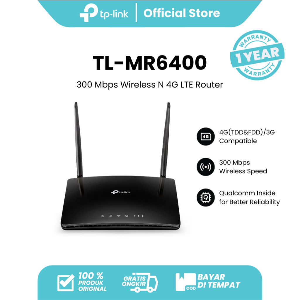 Jual TP-Link router TL-MR6400 Modem WiFi 4G LTE N300 Wireless Router ...
