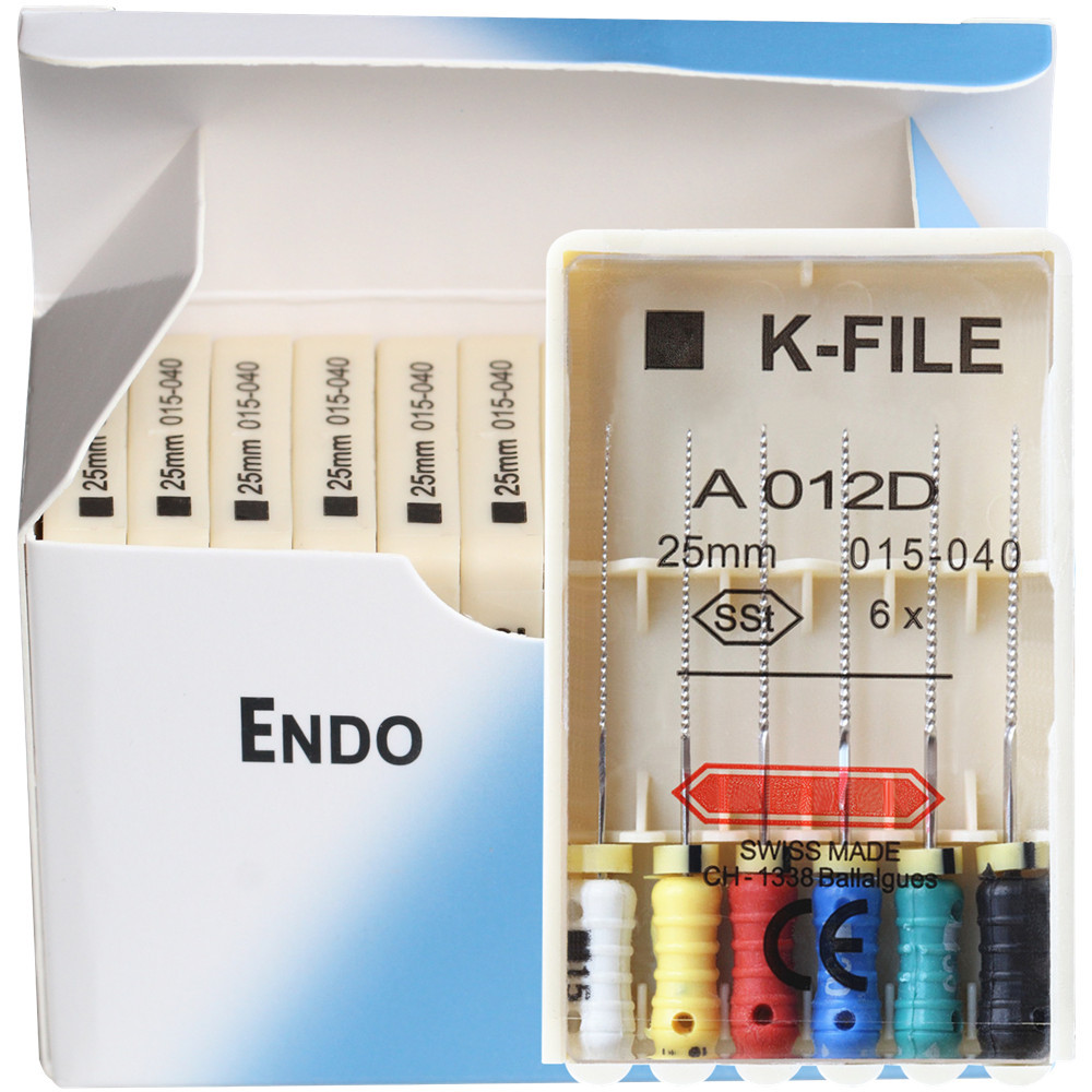 thumbnail image 2 of 12 Packs Dental K-File – 25mm #006 Stainless Steel – Endo Root Canal Drill Hand Use 2 of 4