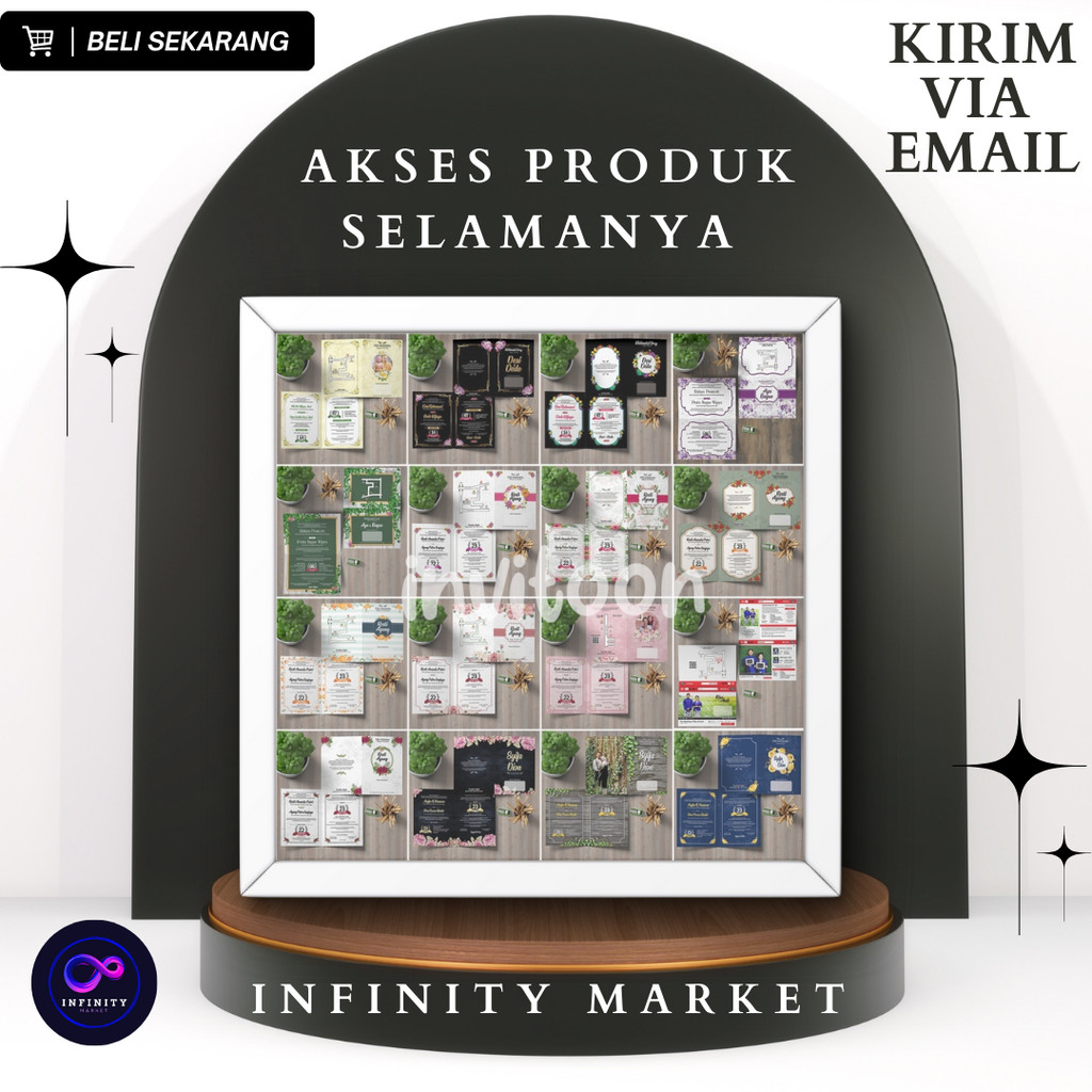 Jual 840+ Template Desain Undangan Pernikahan Kekinian Aesthetic Rustic ...
