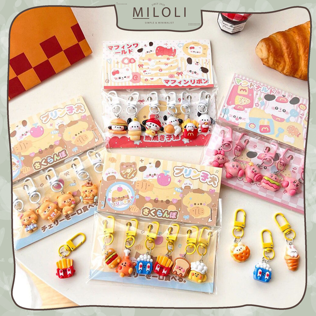 Jual [MILOLI] 5/6Pcs CUTE CARTOON KEYCHAIN Gantungan Kunci Cartoon ...