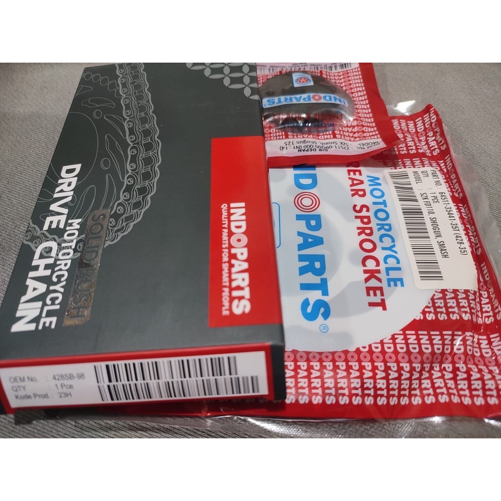 Jual Paket rantai roda Drive Chain Kit Gear Set Indoparts Suzuki Smash ...