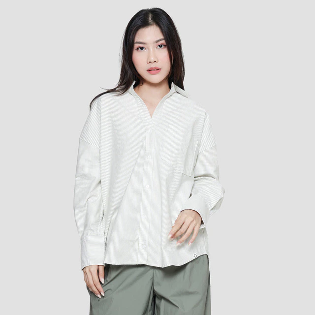 Striped Kemeja Oxford Oversized