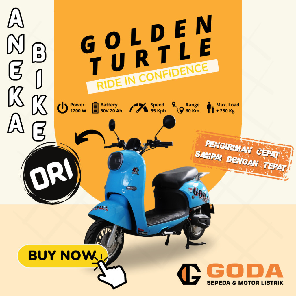 Jual Promo Special Motor Listrik Goda Gd Garansi Resmi Gd Golden Turtle Aneka Bike