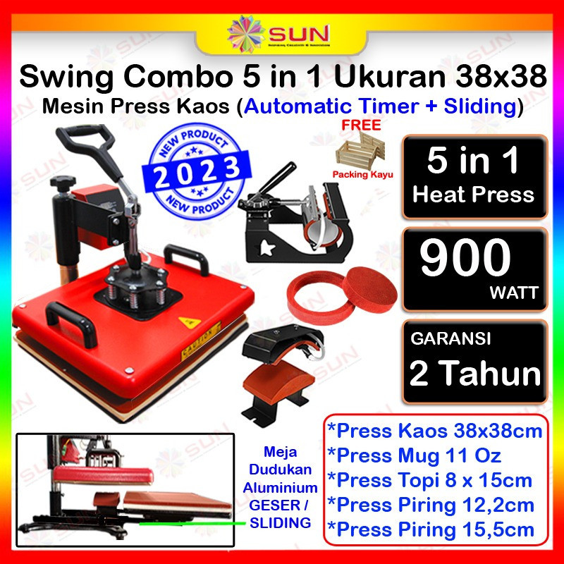 Jual Mesin Press Multifungsi Swing Combo 38x38 All in One 3 in 1, 5 in ...