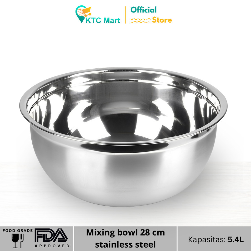 Jual Ktcmart Mixing Bowl Cm Mangkok Baskom Adonan Stainless Steel