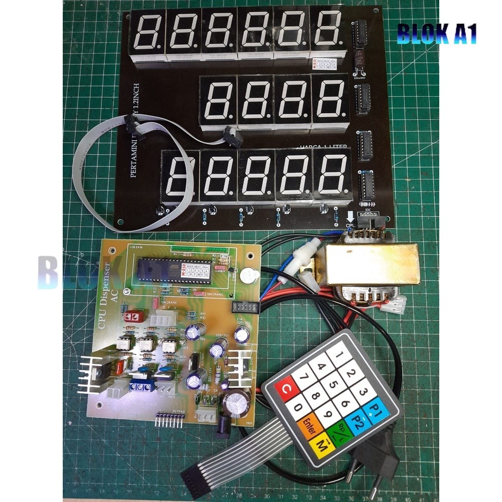 Jual Set CPU AC Pom Mini Display 7 Segmen + Keypad Custom Kabel Socket ...