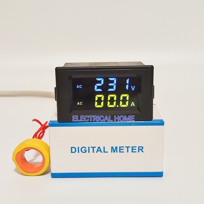 Jual VOLT METER & AMPER METER DIGITAL LCD DUAL DISPLAY AC 80-500V & AC ...