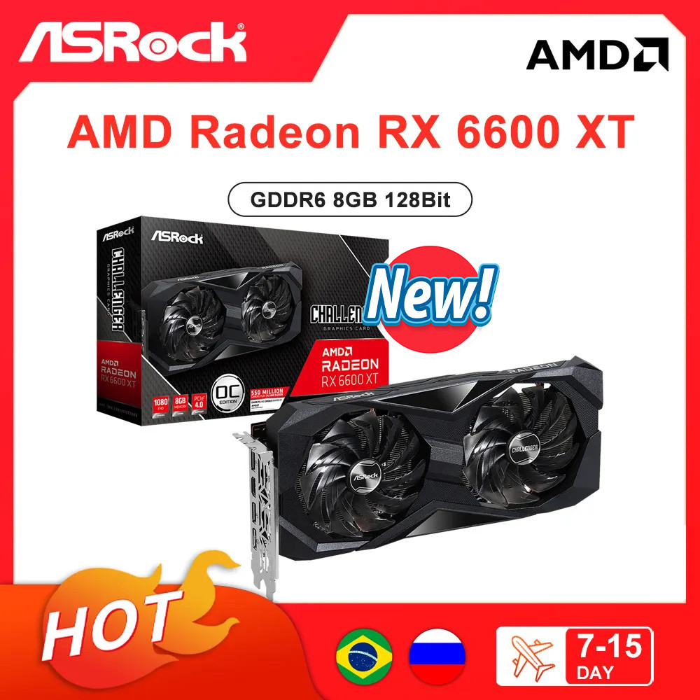 Jual ASROCK New AMD Radeon RX 6600 XT RX6600XT 8GB GDDR6 128-bit 6600XT ...
