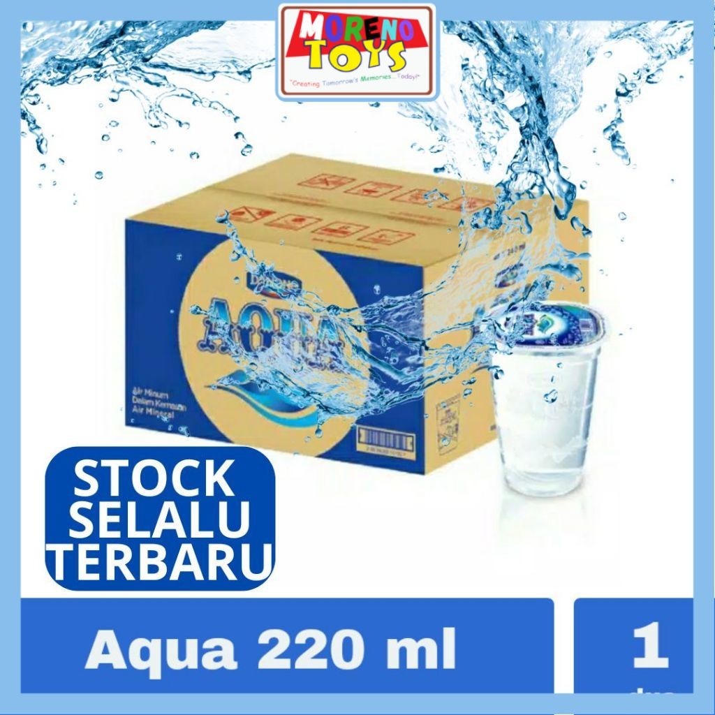 Jual Air Minerale AQUA Gelas Cup 220 ML / ISI 48 Cup Gelas Per DUS PER