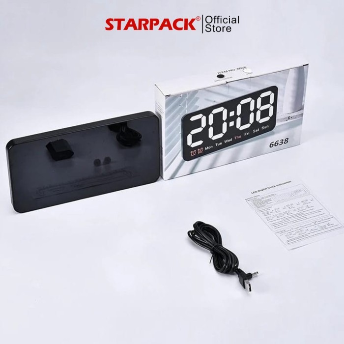 Jual 6638 Jam Dinding / Meja Digital LED Tampilan Jam / Hari / Bisa ...