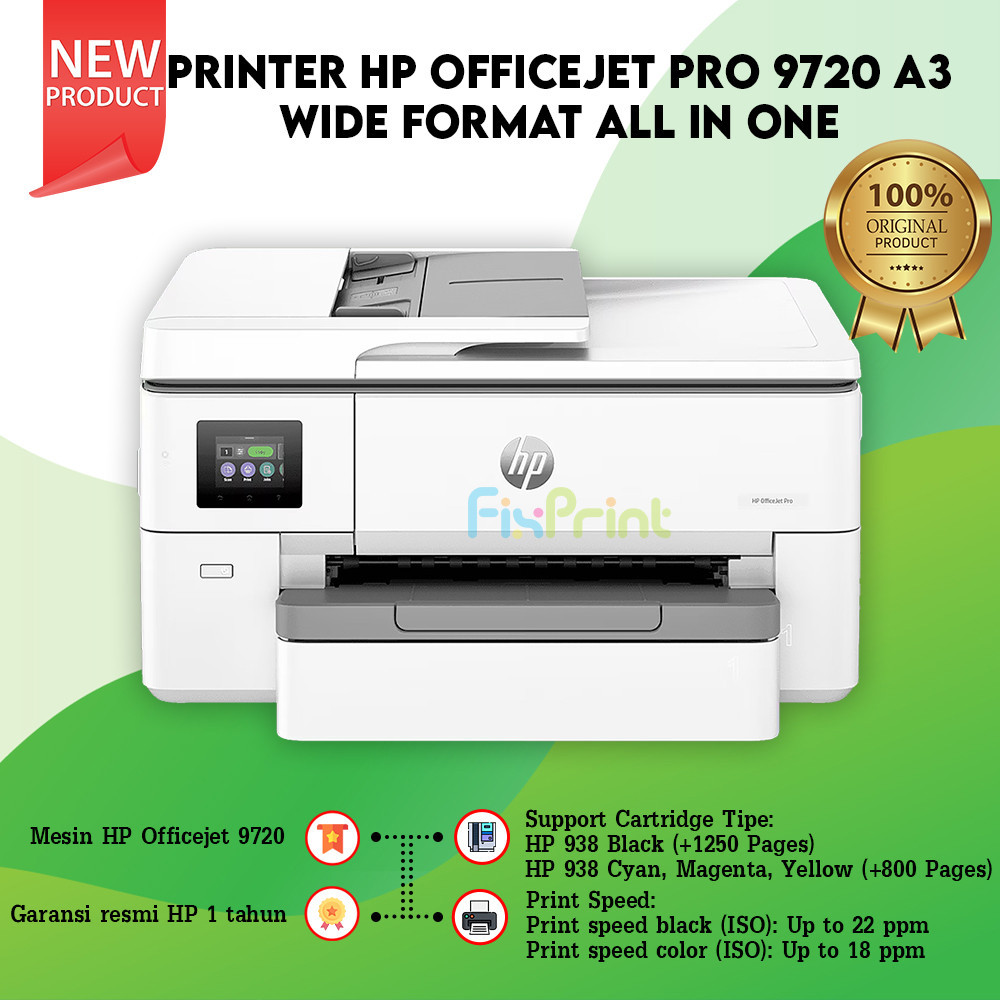 Jual Printer HP Officejet Pro 9720 A3 Wide Format All in One Wireless ...