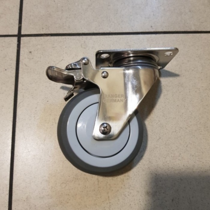 Jual Roda Troli Stainless Ranger 4 inch Muter + Rem | Shopee Indonesia