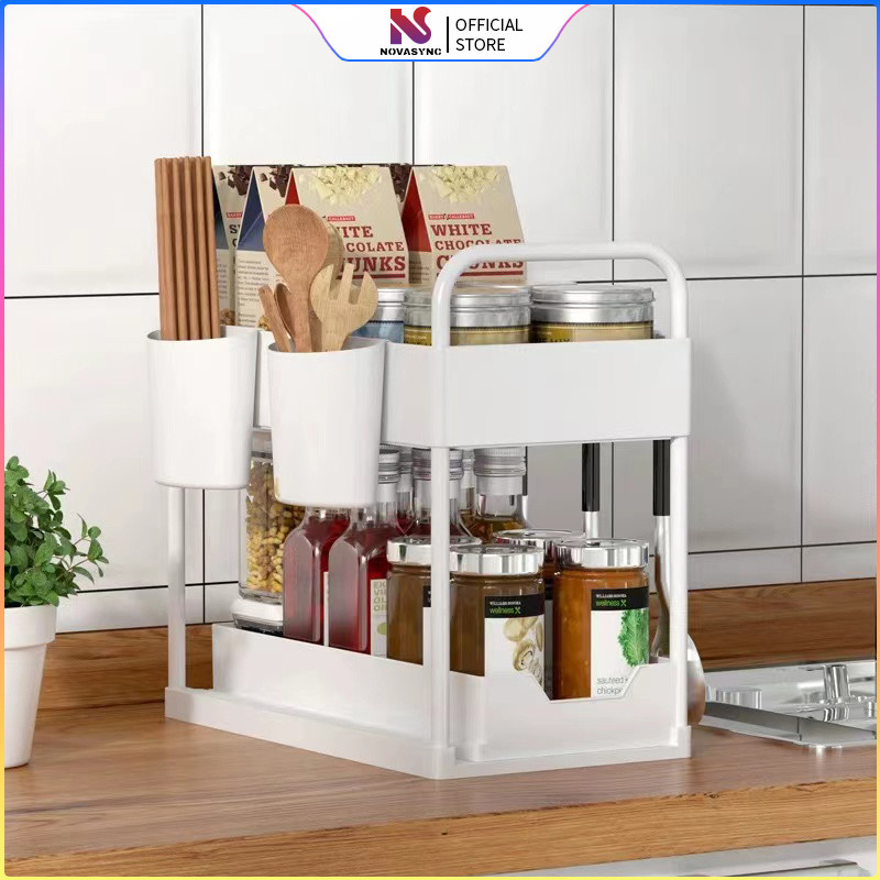 Jual [NS] Rak Peralatan Makan Dua Tingkat Rak Dapur, Rak Penyimpanan ...