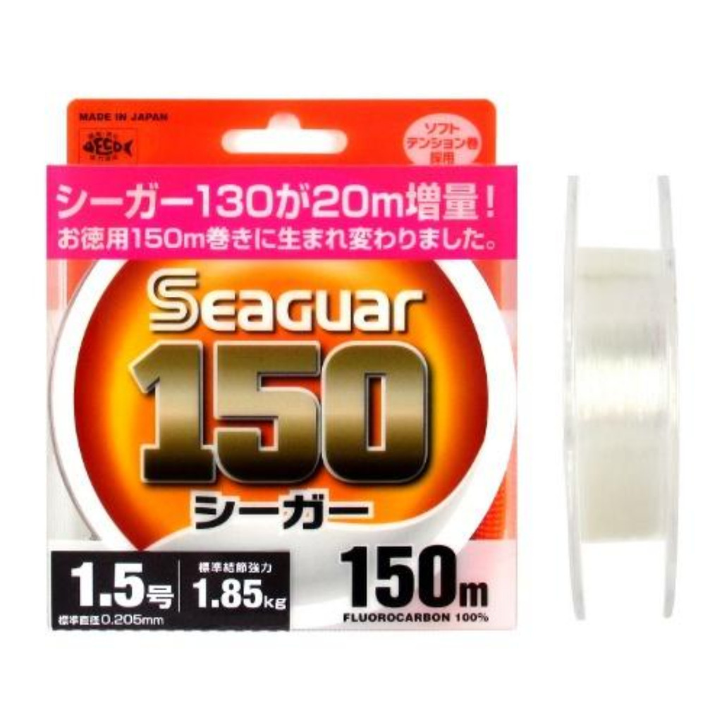 Basse De Ligne Fluorocarbone Seaguar 150 - 150m - 4lb - Diamètre 0.165mm - Clair