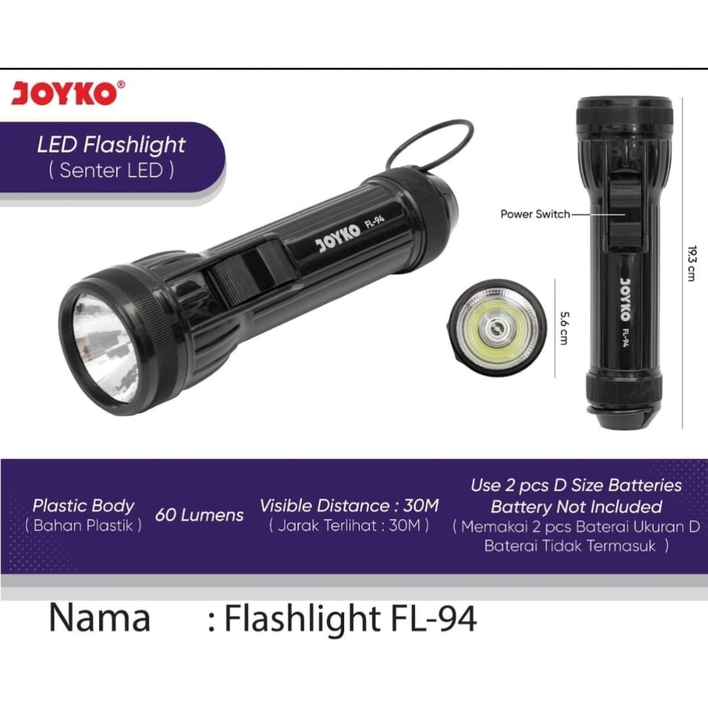 Jual Senter Rumah / Kemping Swat Model BESAR LED FL-94 / Flashlight LED ...