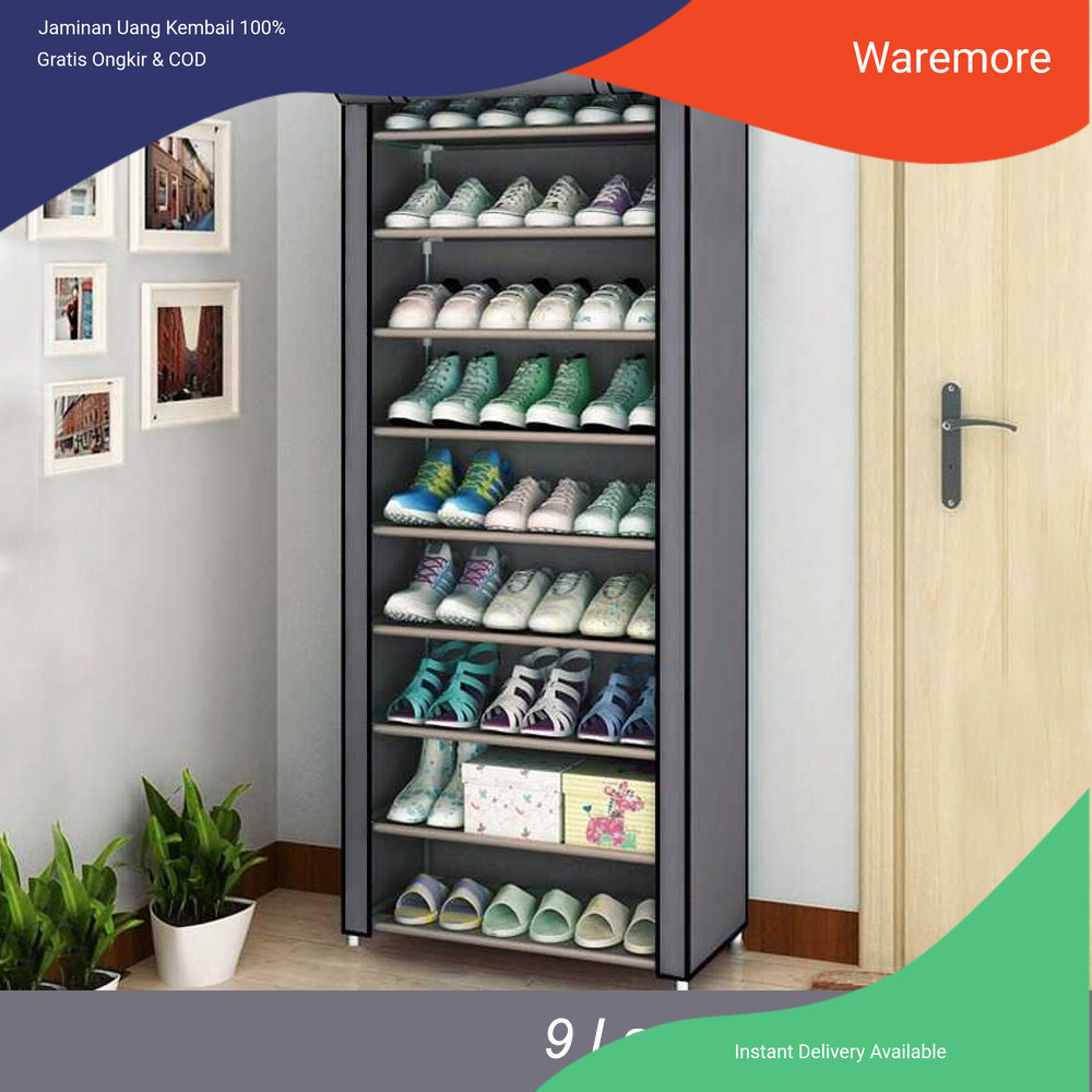 Jual BKZ Rak Sepatu Sandal Multilayer Shoe Rack Cloth Storage 9 Layer ...
