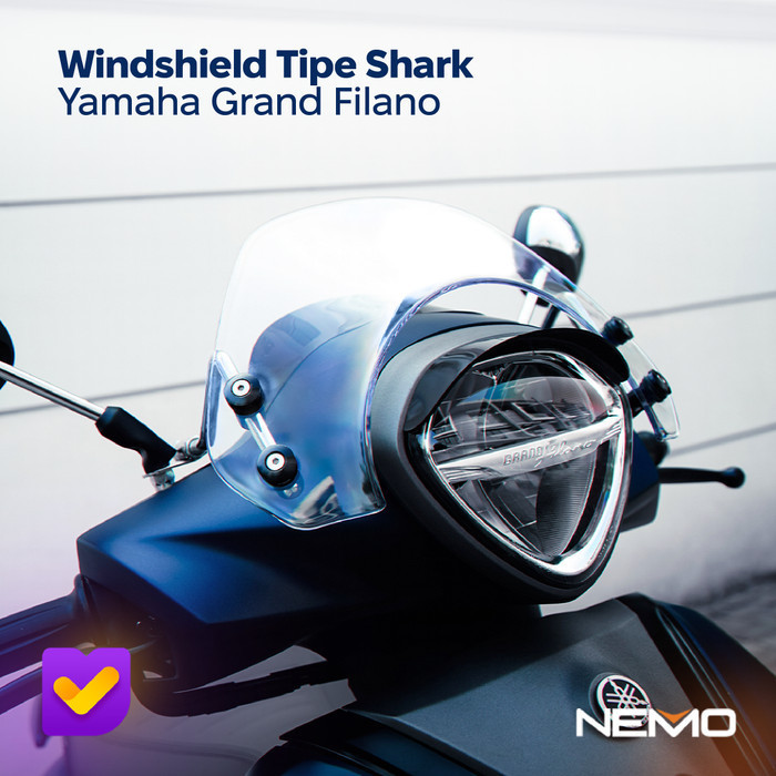Jual NEMO Windshield / Visor Yamaha Grand Filano Tipe Shark - Bening ...