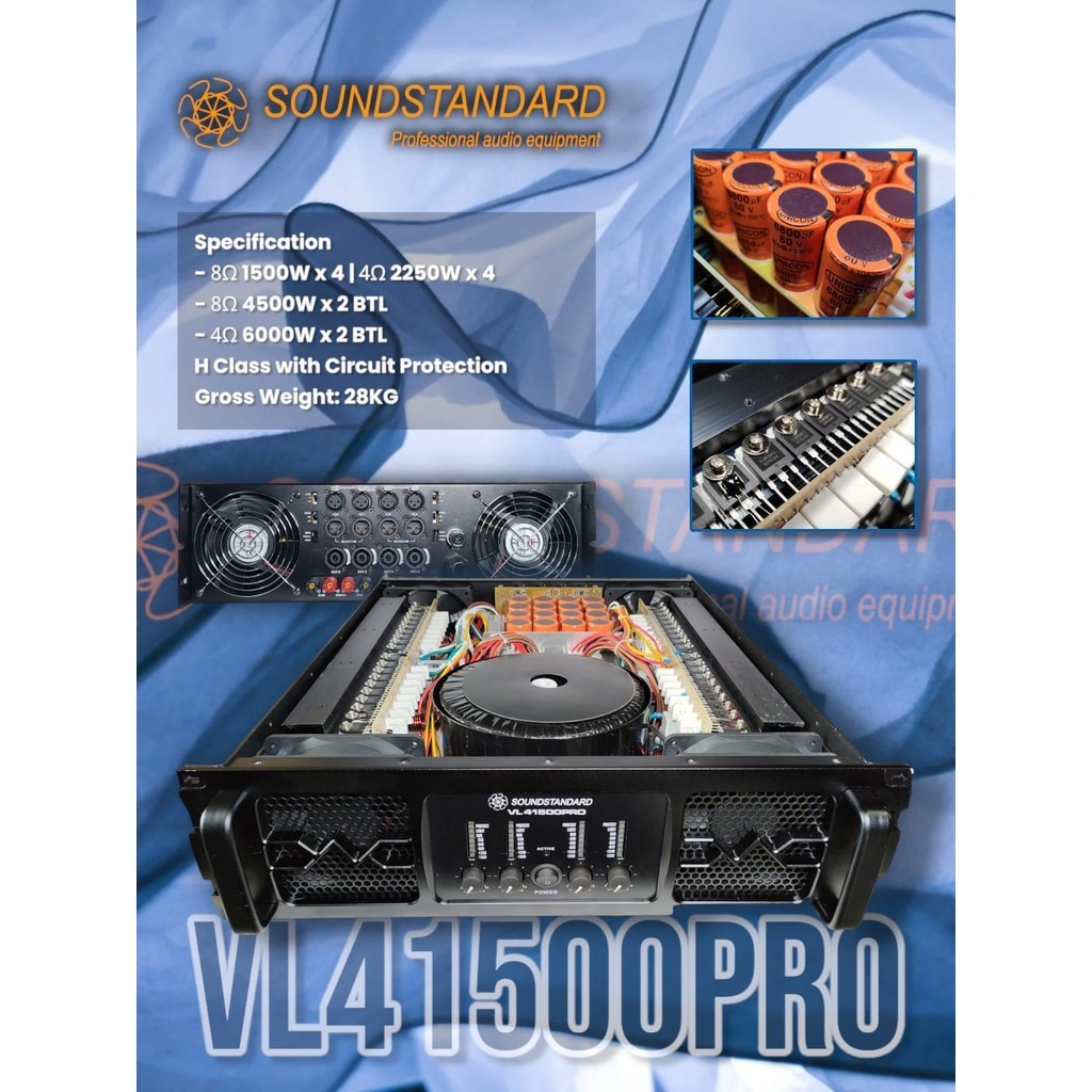 Jual POWER AMPLIFIER SOUNDSTANDARD VL41500 PRO Power Kelas H