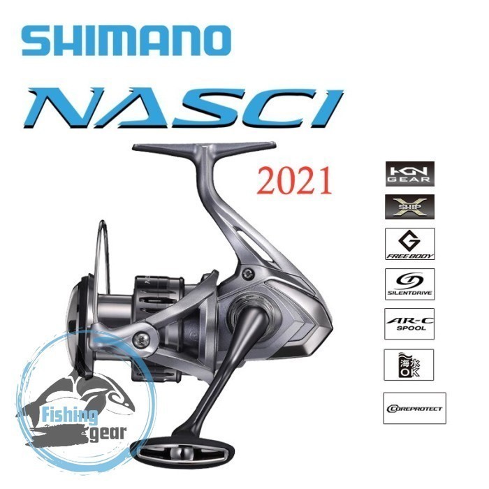 Shimano Nasci FC Spinning Reel, 6.2:1 Gear Ratio, 2500 Size Reel