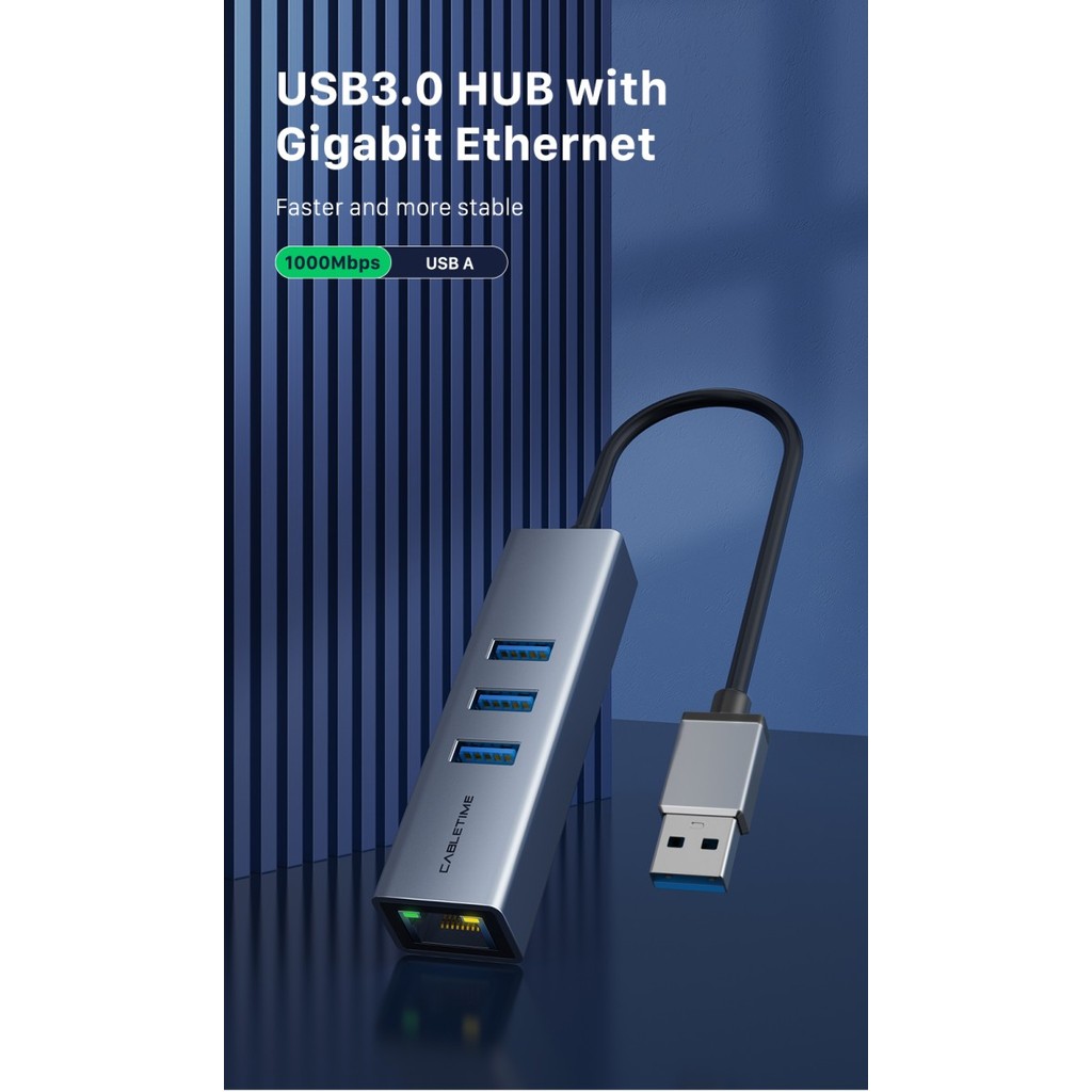 Jual USB A / C to LAN Ethernet RJ45 CABLETIME Adapter Network High ...