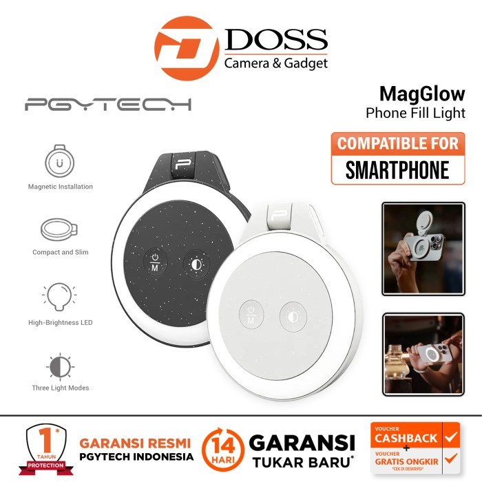 PGYTECH MagGlow Luce A Led Magnetica Per Selfie – 3 Temperature Colore, Rotazione 290°, CRI≥95, Ricarica USB-C - 3