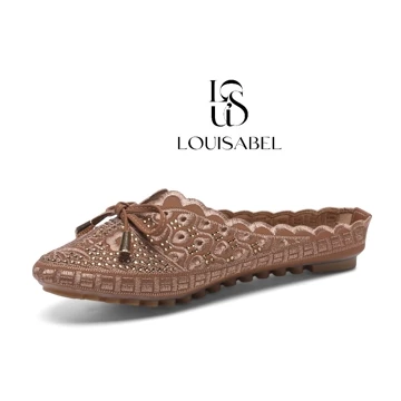 LOUISABEL Lace Ballerina Ribbon Sepatu Flat Shoes Loafer Wanita LSB JN337