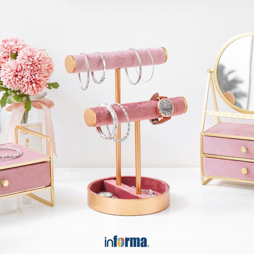 Jual Informa Tempat Perhiasan 2 Tingkat - Pink Jewelry Box Kotak ...